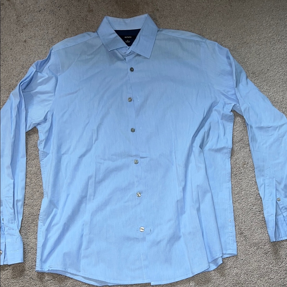 Alfani Blue Dress Shirt Classic Style